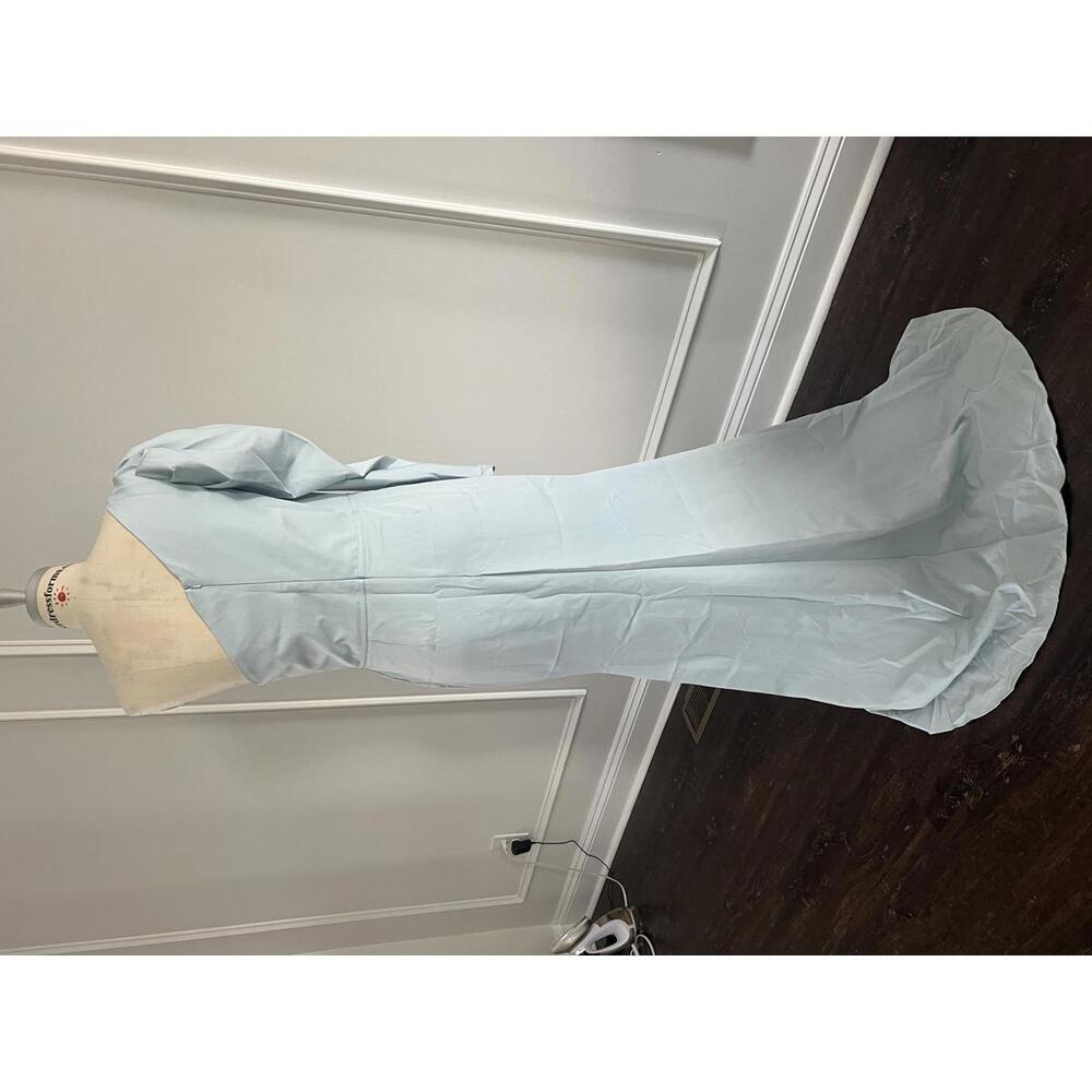Ieena for Mac Duggal - Light Blue One Puff Sleeve Evening Gown, Size 10 - Picture 8 of 13